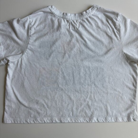 Recycled Threads Shirt Women Medium White National Parks Distressed‎ Cropped - Picture 2 of 6